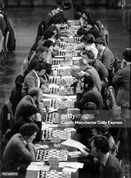 Contestants in the North West Chess Congress at the Norbreck Hydro, Blackpool, Lancashire.