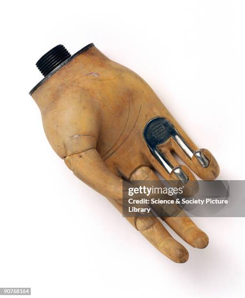 Openshaw� wooden artificial hand, designed by Thomas Openshaw, a surgeon at Queen Mary's Hospital, Roehampton, during World War I. A special feature...