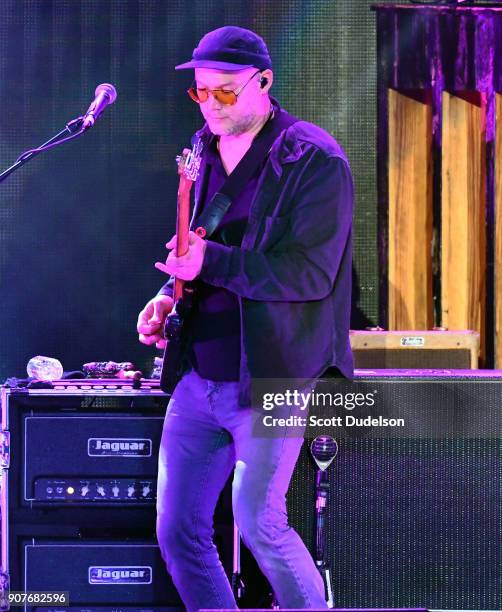 Bass player Scott Devendorf of the band The National performs onstage during the iHeartRadio ALTer EGO concert at The Forum on January 19, 2018 in...