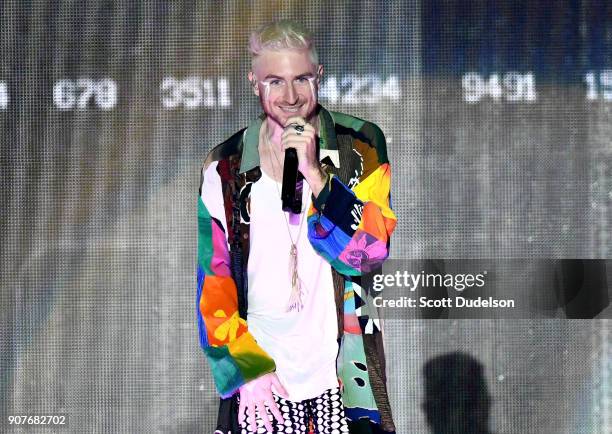 Singer Nicholas Petricca of the band Walk the Moon performs onstage during the iHeartRadio ALTer EGO concert at The Forum on January 19, 2018 in...