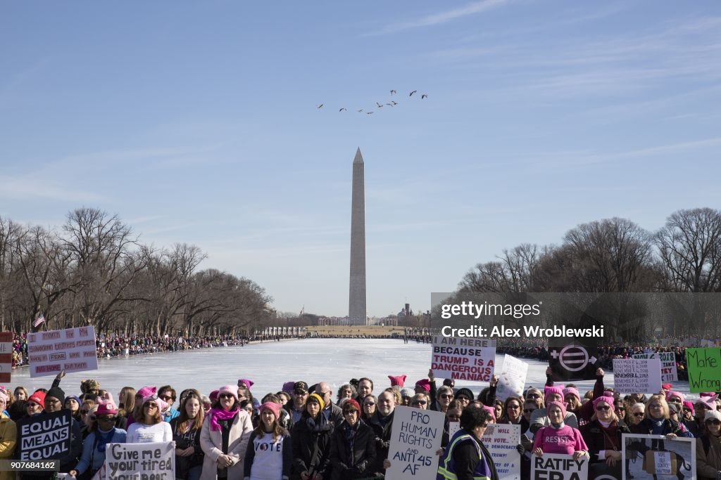 Huge Crowds Rally At Women's Marches Across The U.S.