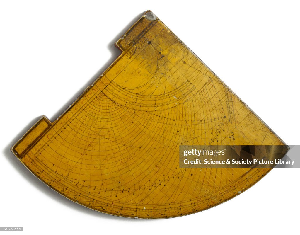 Wooden horary quadrant, Arabian, 1730-31.
