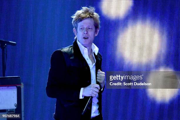 Singer Britt Daniel of the band Spoon performs onstage during the iHeartRadio ALTer EGO concert at The Forum on January 19, 2018 in Inglewood,...