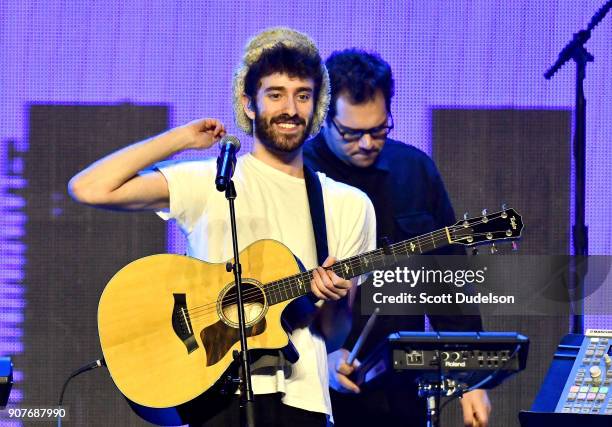 Singer Jack Met of the band AJR performs onstage during the iHeartRadio ALTer EGO concert at The Forum on January 19, 2018 in Inglewood, California.