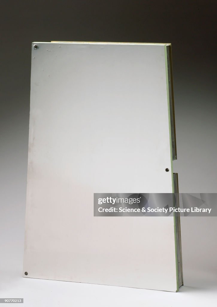 Sample radio telescope panel, 1986.