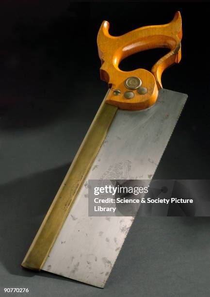 This saw by Spear & Jackson, Sheffield features a �Leap-Frog� warranted cast steel blade and brass back. The back stiffened the relatively thin blade...