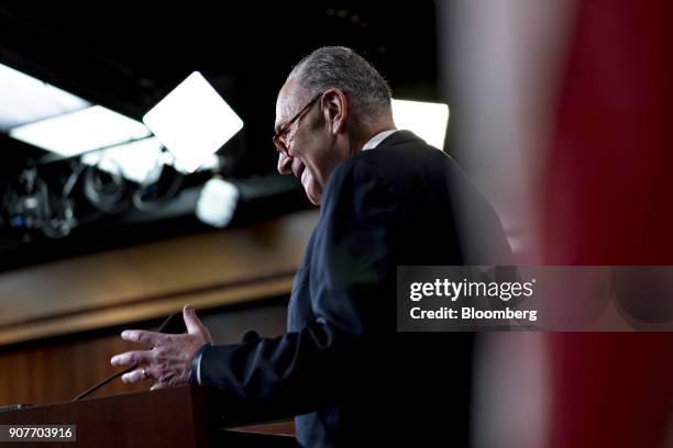 Senate Minority Leader Chuck Schumer, a Democrat from New York, speaks during a news conference at the U.S. Capitol in Washington, D.C., U.S., on...