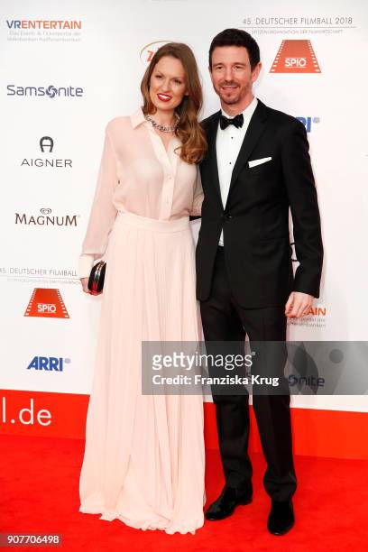 Oliver Berben and Katrin Kraus attend the German Film Ball 2018 at Hotel Bayerischer Hof on January 20, 2018 in Munich, Germany.