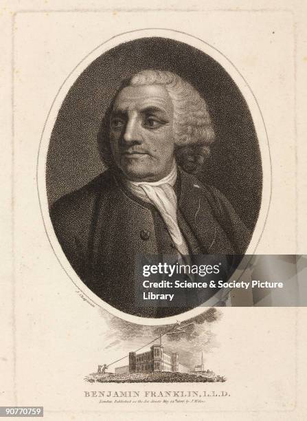 Engraving by J Chapman of Benjamin Franklin . Franklin trained as a printer, first in his family's firm in Boston, and later in England. He became a...