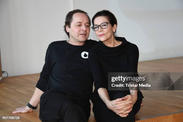 Thomas Schmauser and Hannelore Elsner during the BR Film Brunch at Literaturhaus on January 19, 2018 in Munich, Germany.