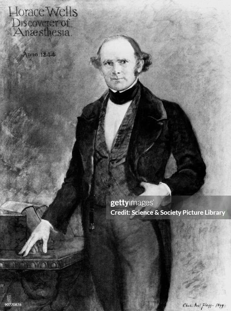 Horace Wells, pioneer of anaesthesia, 1844.