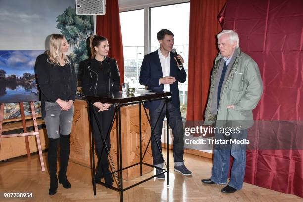 Lisa Ryzih, Ruth Spelmeyer, Dietmar Teige and Jim Rakete during the BERLIN2018 - Magazin Release-Party on January 19, 2018 in Berlin, Germany.