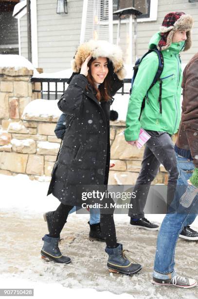 Actress Aubrey Plaza is seen in SOREL Style Around Park City - Day 2 on January 20, 2018 in Park City, Utah.