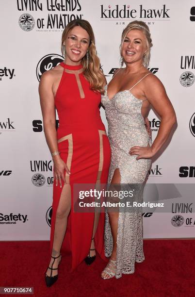 Recording artist Celeste Lear and actress Erin Lear attend the 15th Annual Living Legends of Aviation Awards at the Beverly Hilton Hotel on January...