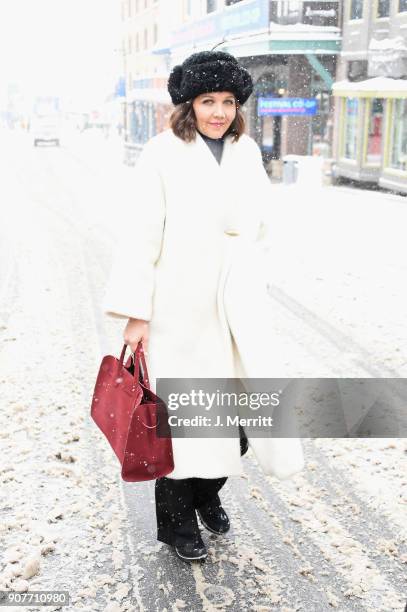 Actress Maggie Gyllenhaal is seen in SOREL Style Around Park City - Day 2 on January 20, 2018 in Park City, Utah.