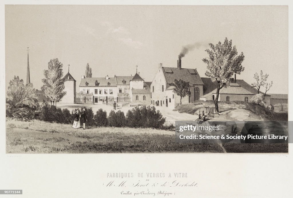 Glass factory, Belgium, c 1830-1860.