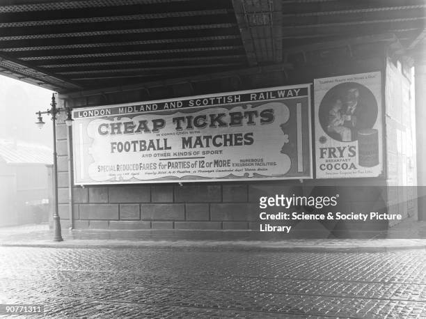 Poster advertising cheap tickets to visit football matches. At this time people were beginning to get more paid holidays and leisure time. However,...