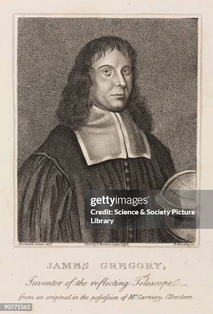 Engraving by Edward Harding after an earlier drawing by David Steuart Erskine. Gregory invented the Gregorian reflecting telescope in 1661. The...