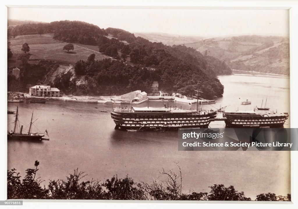 Dartmouth, H.M Training Ships and Old Mill Creek, c 1865.