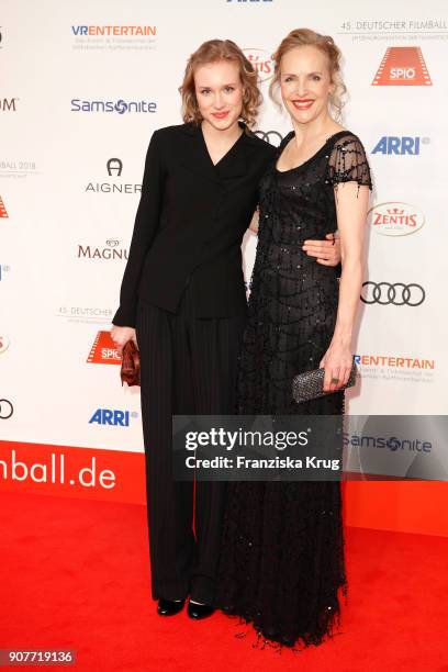 Juliane Koehler and her daughter Fanny Koehler attend the German Film Ball 2018 at Hotel Bayerischer Hof on January 20, 2018 in Munich, Germany.