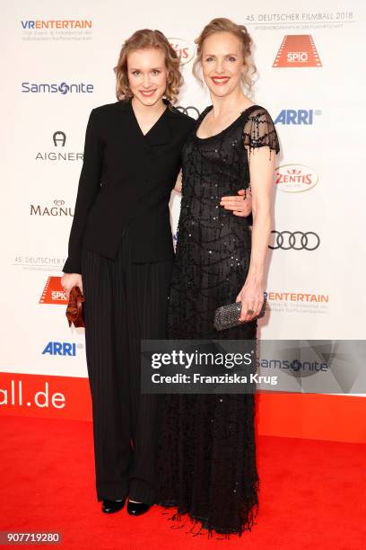 Juliane Koehler and her daughter Fanny Koehler attend the German Film Ball 2018 at Hotel Bayerischer Hof on January 20, 2018 in Munich, Germany.