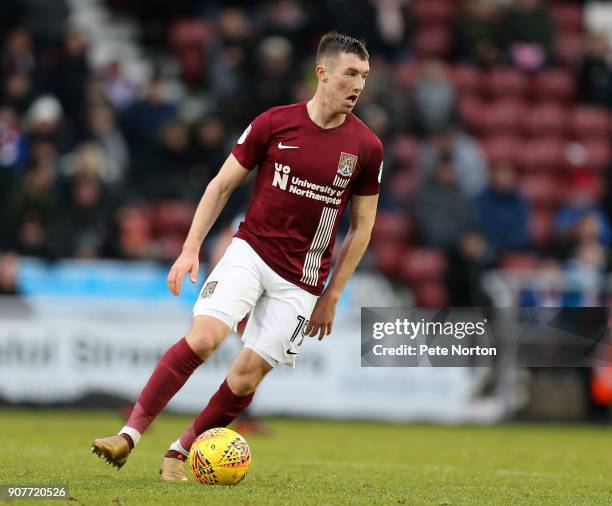 Chris Long of Northampton Town in action during the Sky Bet League One match between Northampton Town and Milton Keynes Dons at Sixfields on January...