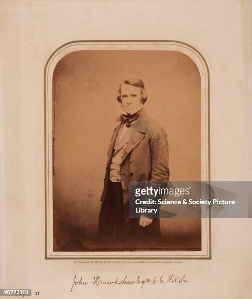Studio portrait photograph by Maull and Polyblank of Sir John Hawkshaw , engineer of the Manchester and Leeds Railway and consulting engineer in...