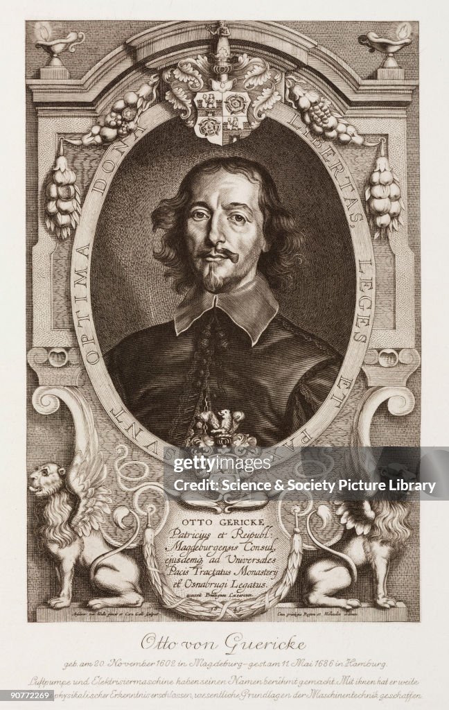 Otto von Guericke, German physicist and inventor, 1649.