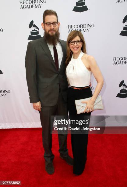 Roey Hershkovitz and singer Lisa Loeb attend the GRAMMY nominee reception honoring 60th Annual GRAMMY Awards nominees at Fig & Olive on January 20,...