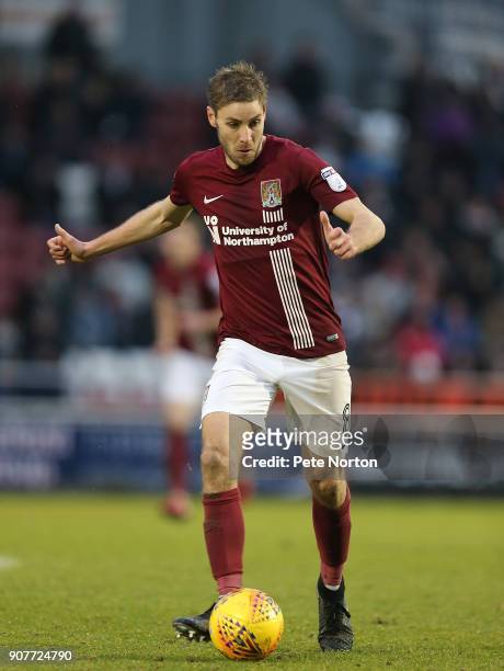 Sam Foley of Northampton Town in action during the Sky Bet League One match between Northampton Town and Milton Keynes Dons at Sixfields on January...
