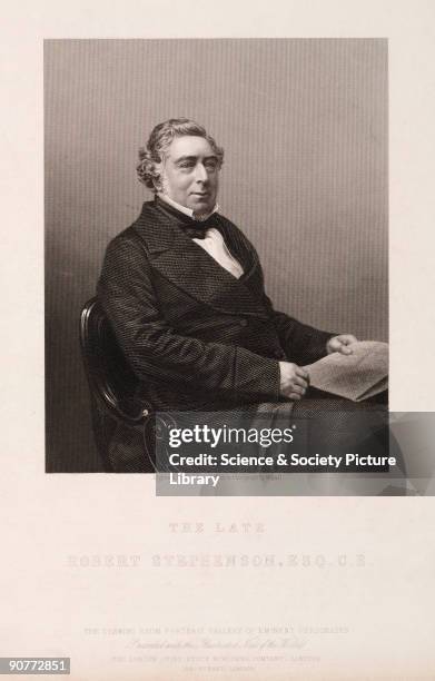 Engraving by D J Pound, after a photograph by Mayall. Robert Stephenson was an engineer and the son of George Stephenson , whom he assisted with the...