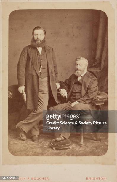 Portrait photograph of William Henry Perkin and his elder brother Thomas Dix Perkin , who was also his partner in Perkin & Sons. From a collection of...