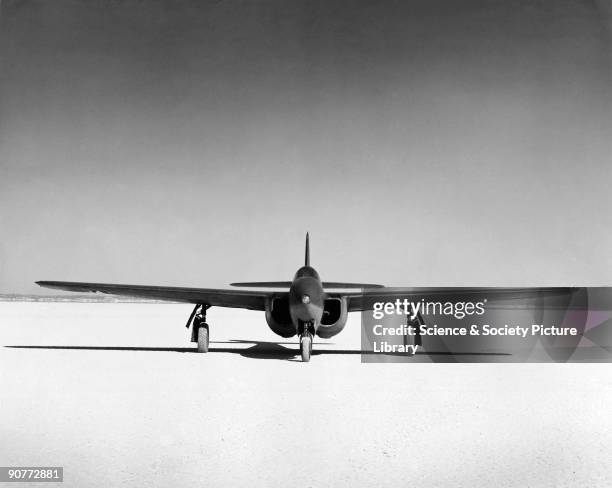 Bell XP-59A which made its first flight at Muroc Lake on 2 October 1942, with General Electric GE1-A engines based on Frank Whittle�s design.