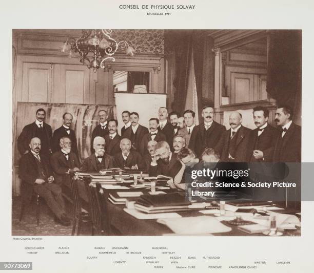Delegates attending the 1st of the Solvay Physics Conferences which were initiated by Belgian chemist and industrialist Ernest Solvay . The 1911...