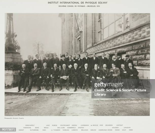 Delegates attending the 2nd of the Solvay Physics Conferences which were initiated by Belgian chemist and industrialist Ernest Solvay . The delegates...