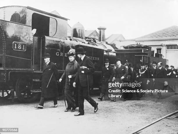 Visit of George V and Queen Mary to Swindon Works, April 1924. The King and Queen toured the works and saw all the phases of vehicle manufacture and...