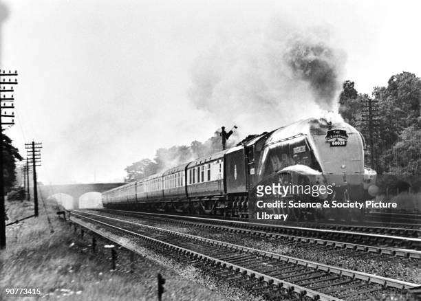 An A4 class 4-6-2 locomotive number 60028 "Walter K Whigham" with the "Elizabethan" train on its inaugural run, 29 June 1953. The "Elizabethan" train...