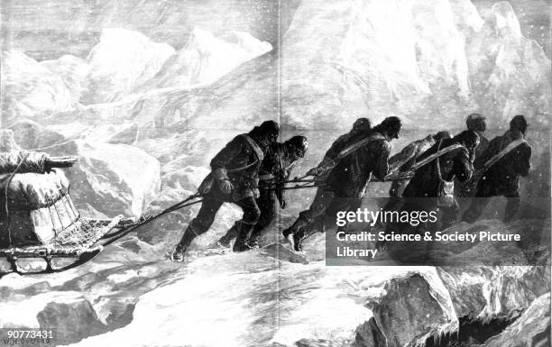 Plate taken from the �Illustrated London News�. The 1875-1876 arctic exploration was led by Captain George S Nares , one of the ablest navigators in...