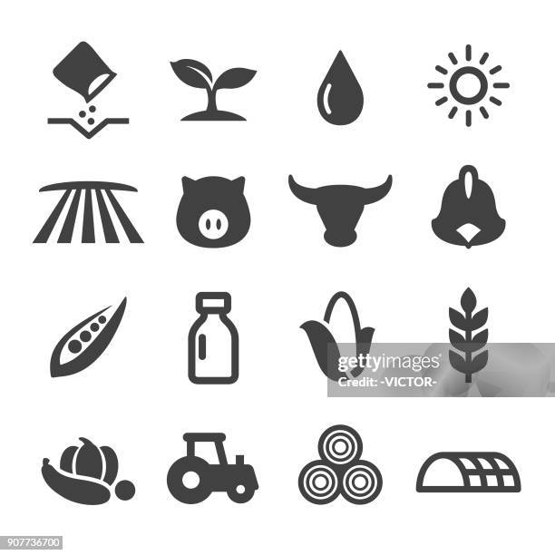 landwirtschaft-icons - acme-serie - heuballen stock-grafiken, -clipart, -cartoons und -symbole