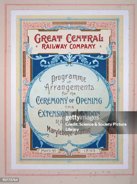 Great Central Railway leaflet announcing the ceremony of the opening of the extension to London Railway at Marylebone station.
