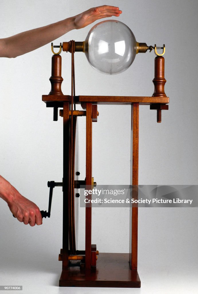 Hulsbee Machine Reproduction. Francis Hauksbee devised this machine while in London ...