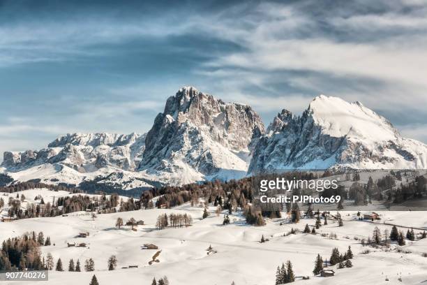 panoramic view of sasso lungo and sasso piatto - pjphoto69 stock pictures, royalty-free photos & images