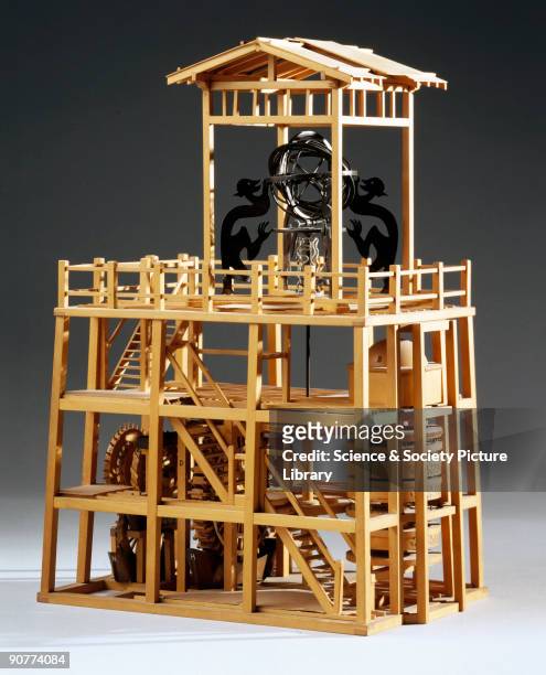 Model of a Chinese astronomical clock, copied from Su Song's 'New Design for a Mechanised Armillary Sphere and Celestial Globe' . Su Song was a...