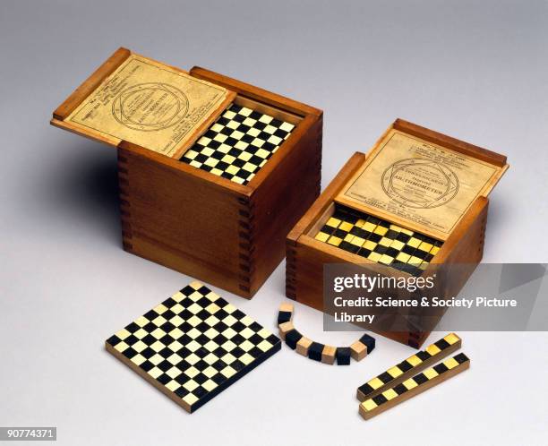 This device, which showed units, rods of 10s, and squares of 100s, anticipated many 20th century arithmetical teaching aids. Adolf Sonnenschein was...