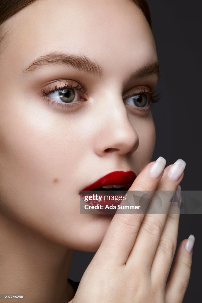 Studio shot of a beautiful young woman