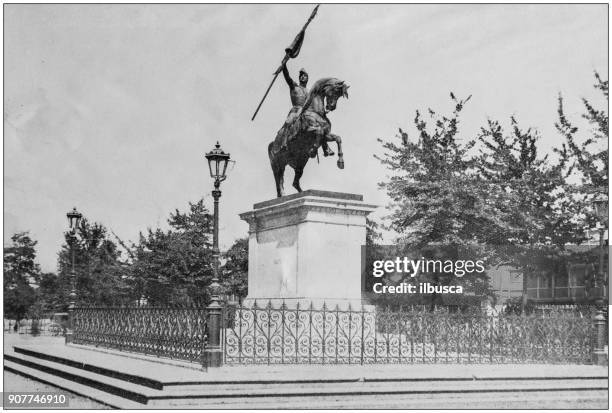 antikes foto des weltweit berühmten sehenswürdigkeiten: general san martin, buenos aires, argentinien - buenos aires stock-grafiken, -clipart, -cartoons und -symbole