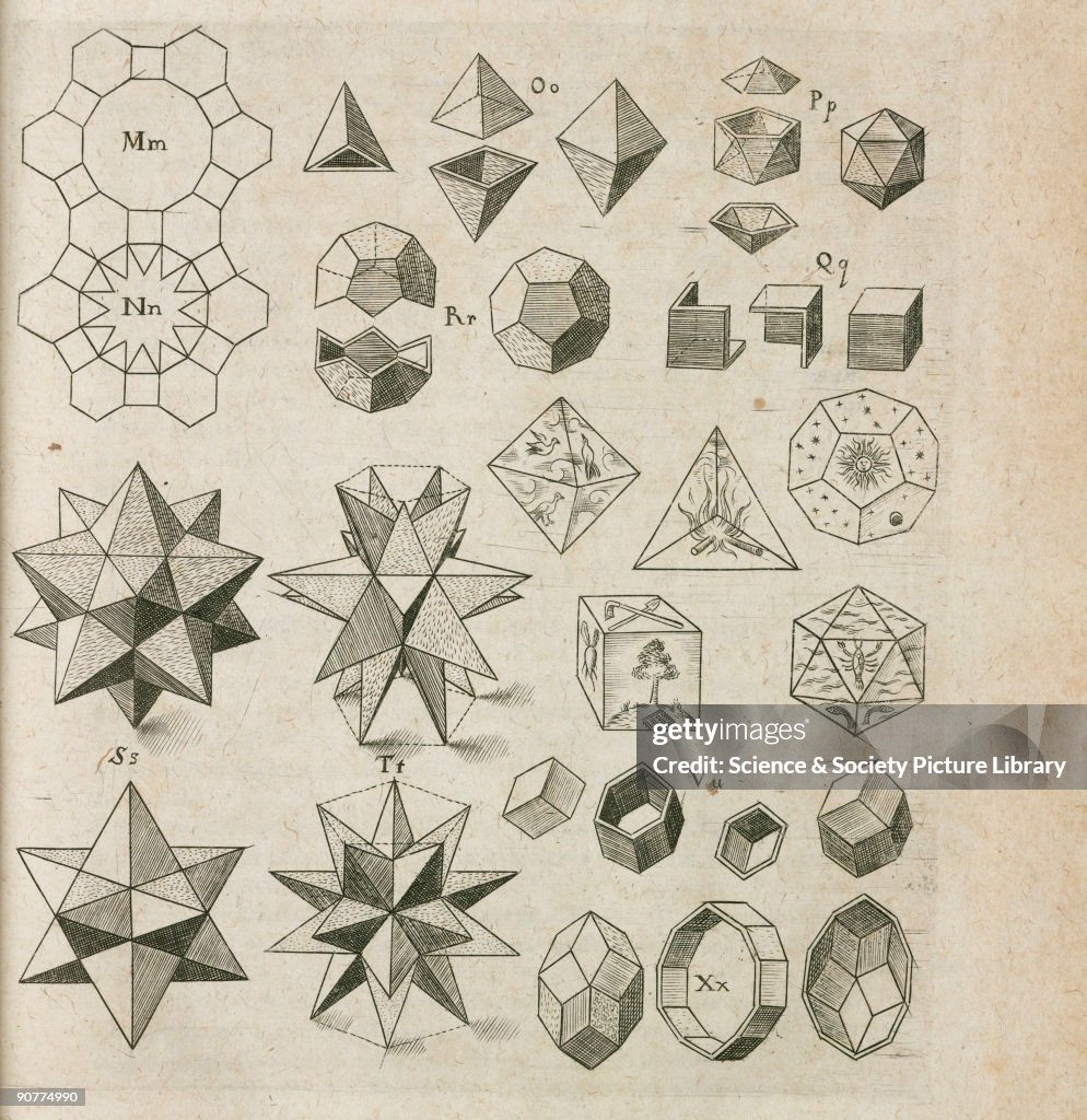 Stephens Polyhedral Engraving of star polyhedra, from 'Harmonices mundi' by German... News ...