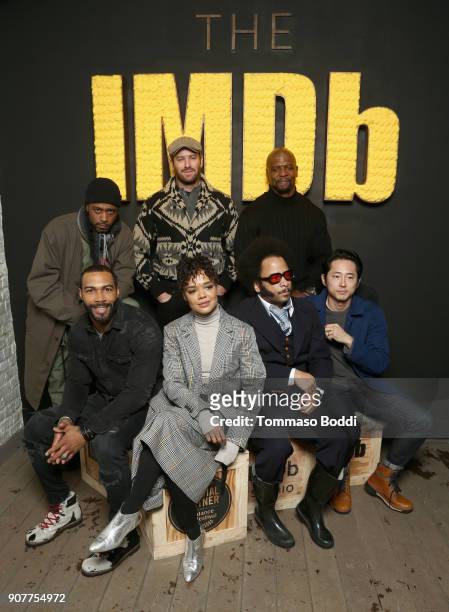 Actor Omari Hardwick, director Boots Riley, actors Armie Hammer, Lakeith Stanfield, Tessa Thompson, Terry Crews and Steven Yeun attend The IMDb...