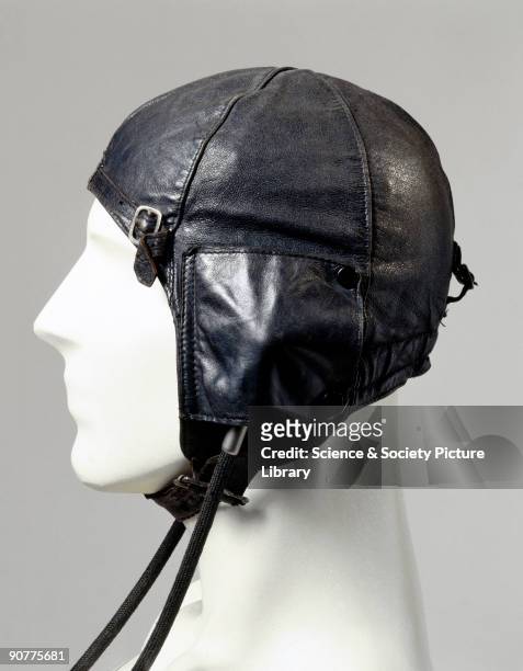 Black leather flying helmet type 6F/162 with Gosport tubes made for the Air Ministry. At the outbreak of WWII , flying helmets had changed little...