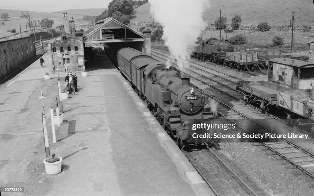 Steam locomotive in County Durham, 1957.